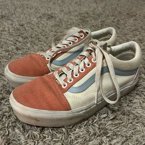 Vans Women's Sneakers in Coral and Light Blue